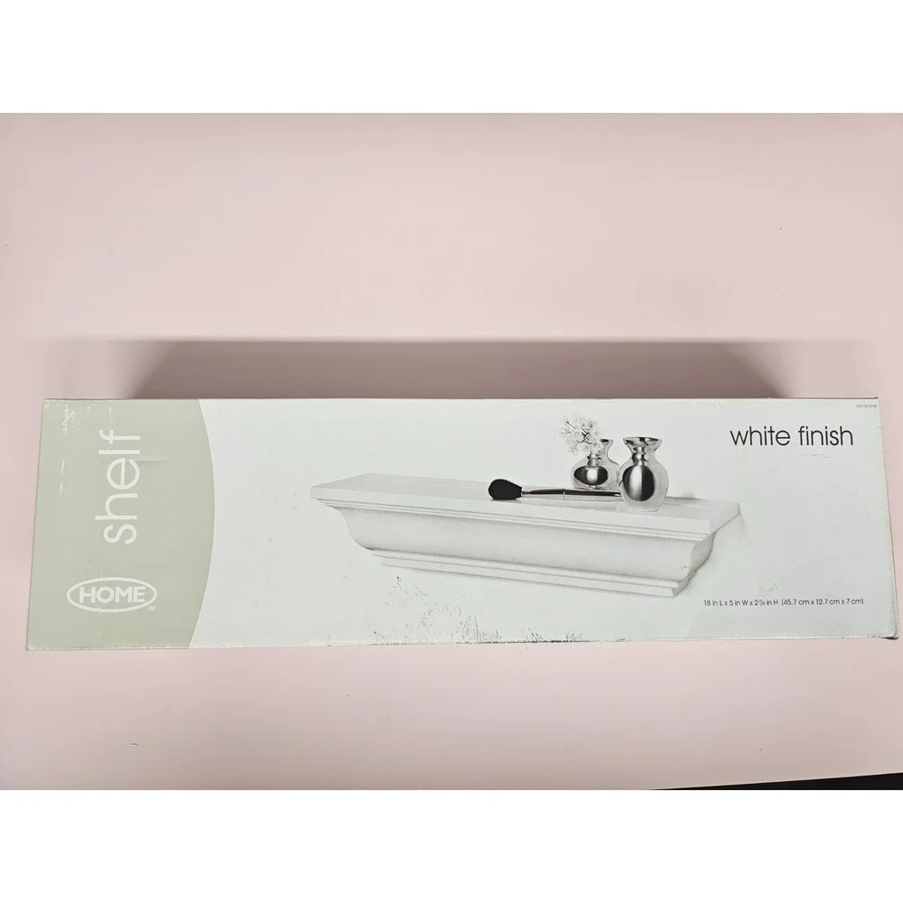 New White Crown Molding Shelf Floating Self By Home in original packaging